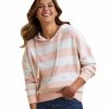 Sweatshirts & Fleece * Mv Sport Women'S Striped Fleece Boxy Hooded Sweatshirt