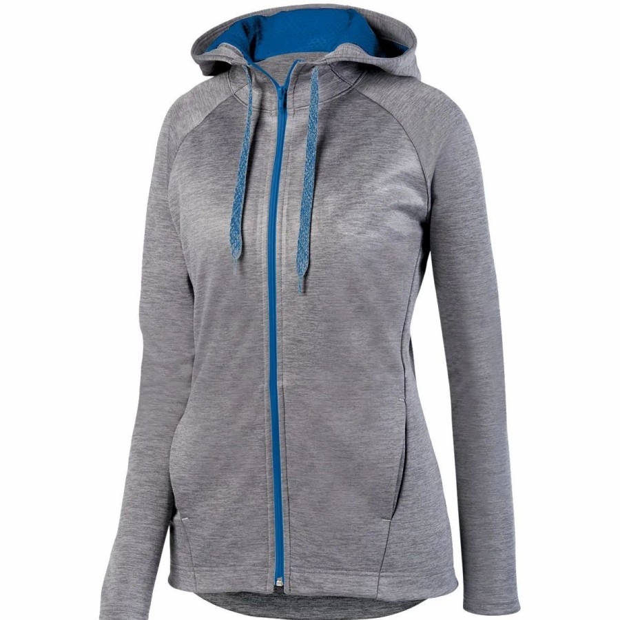 Sweatshirts & Fleece * Augusta Women'S Zoe Tonal Heather Full Zip Hoodie