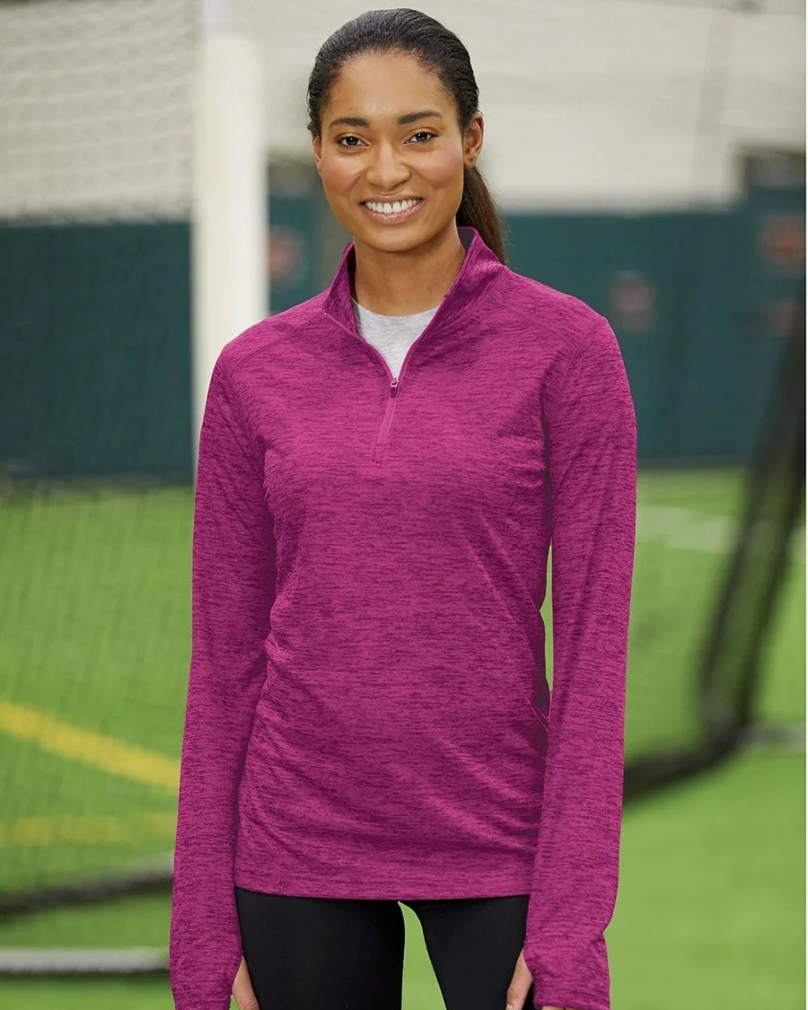 Sweatshirts & Fleece * Badger Women'S Tonal Blend Quarter-Zip Pullover