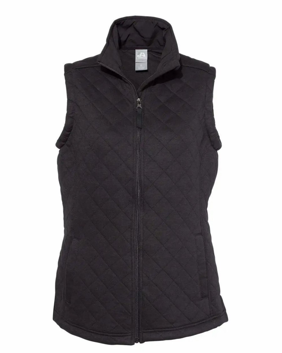 Jackets & Vests * J. America Womena S Quilted Full-Zip Vest