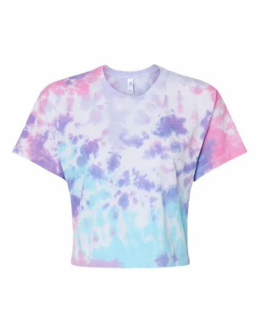 Shirts & Tops * Colortone Women'S Tie-Dyed Crop T-Shirt