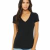 Shirts & Tops * Bella + Canvas Women'S Jersey Deep V-Neck Tee