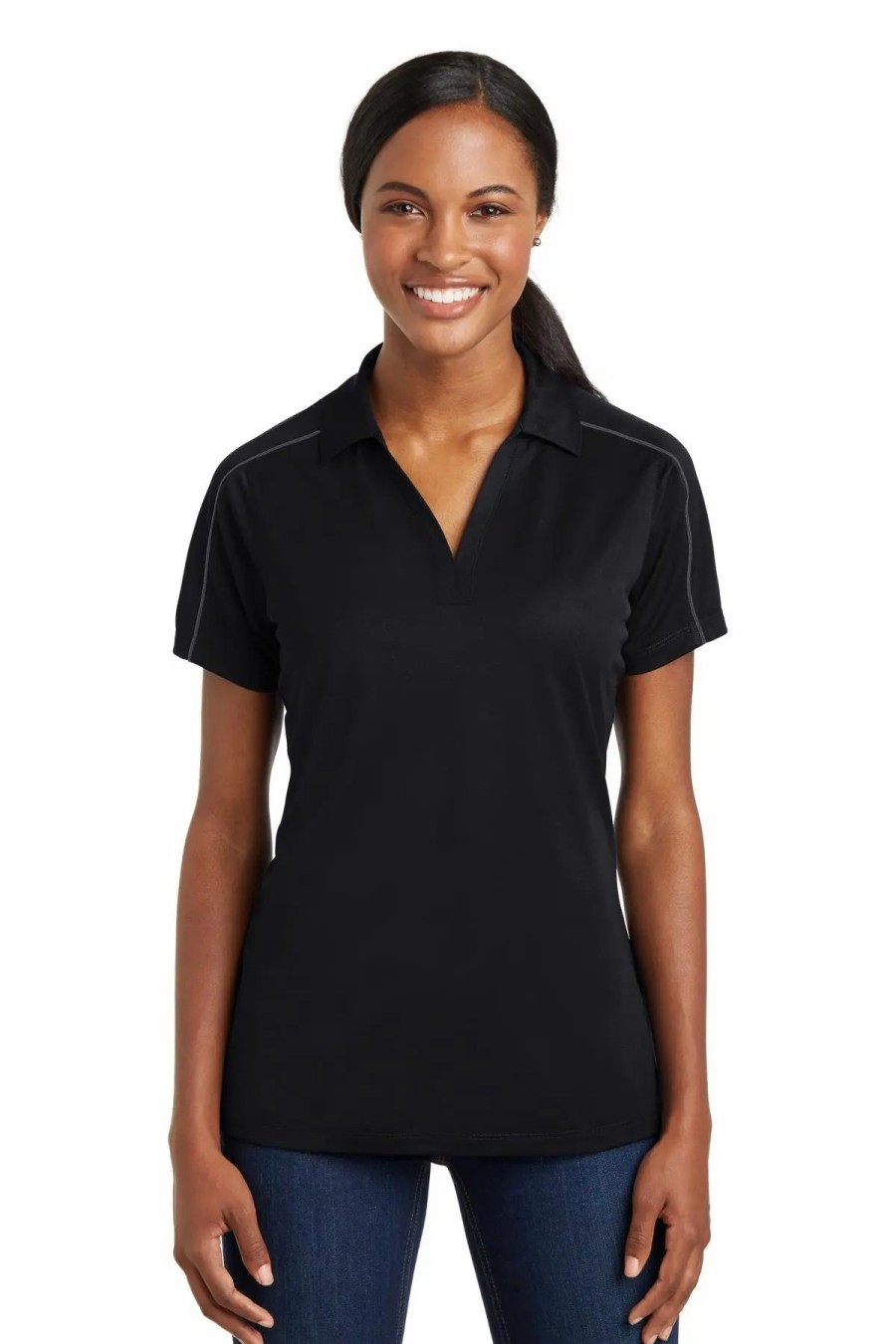 Shirts & Tops * Sport-Tek Women'S Micropique Sport-Wick Piped Polo Lst653