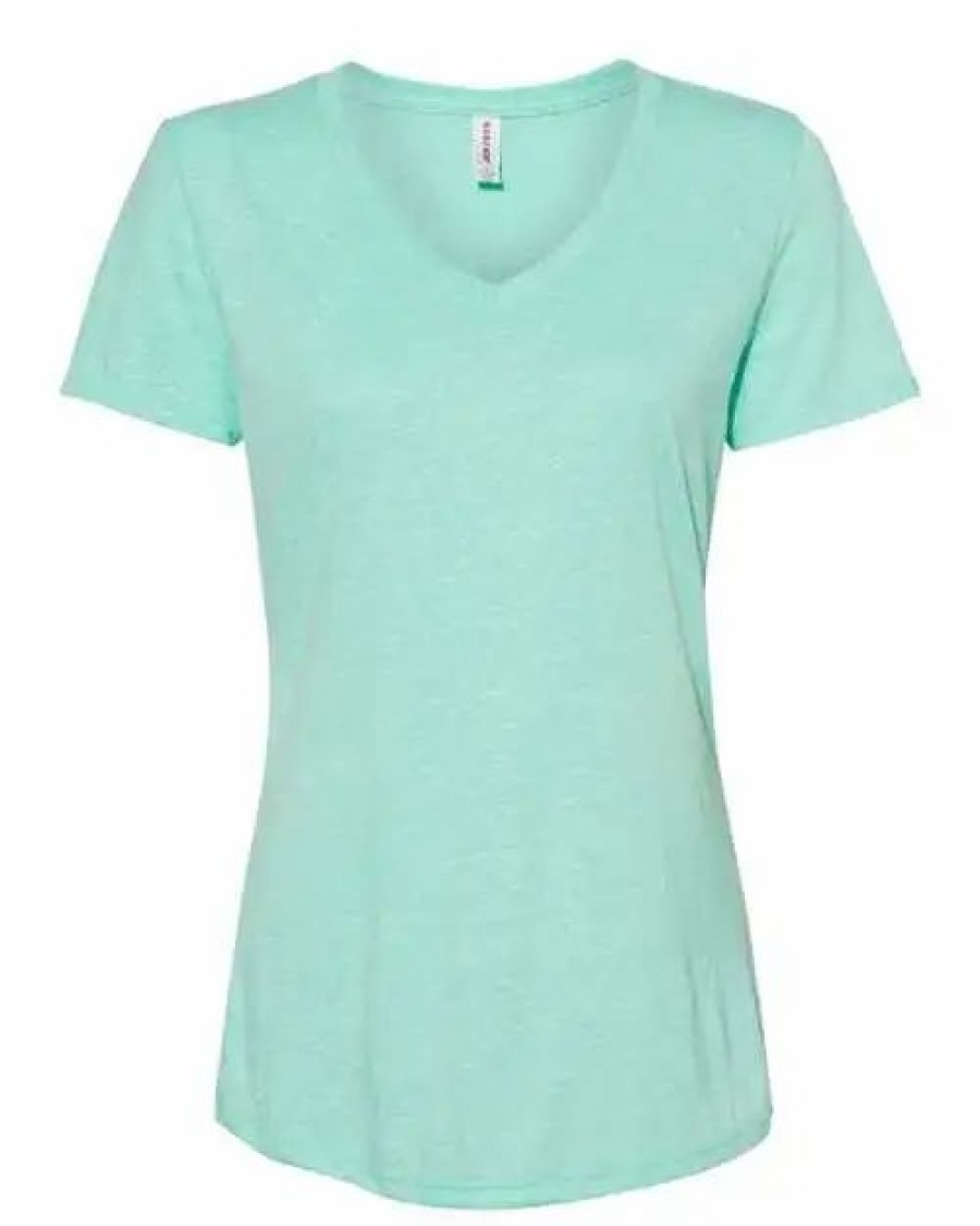 Shirts & Tops * Jerzees Women'S Snow Heather Jersey V-Neck