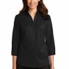 Shirts & Tops * Port Authority Ladies 3/4-Sleeve Superpro Twill Shirt. L665