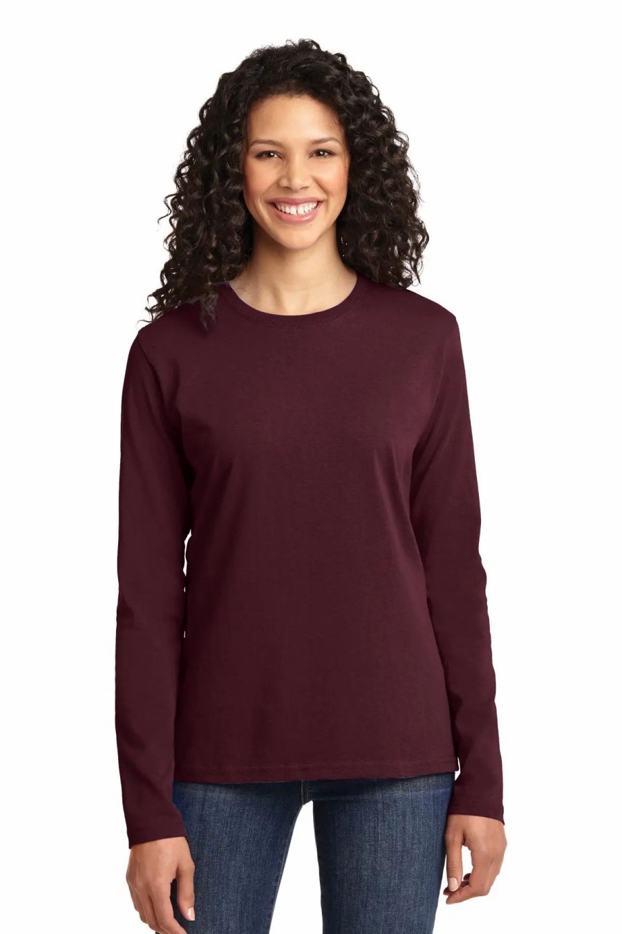 Shirts & Tops * Port & Company Women'S Long Sleeve Core Cotton Tee Lpc54Ls