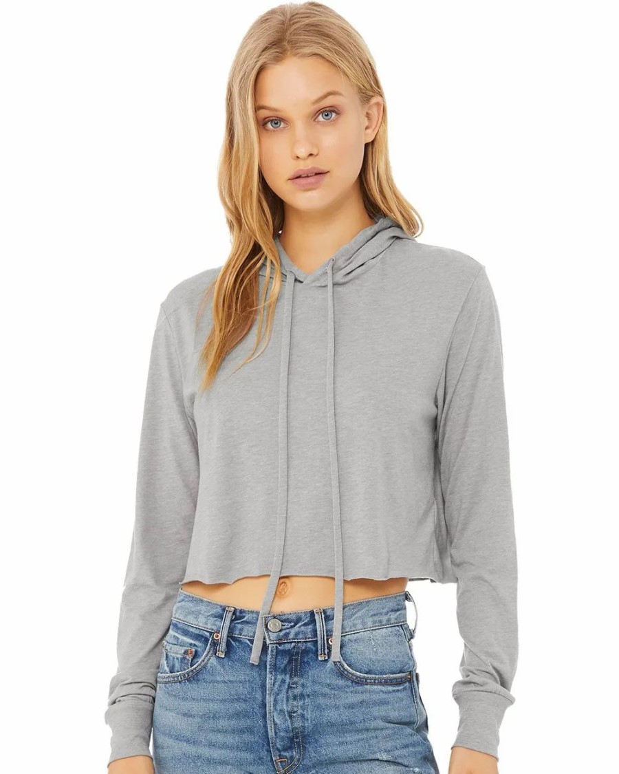 Sweatshirts & Fleece * Bella + Canvas Women'S Triblend Crop Long Sleeve Hoodie