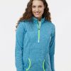 Jackets & Vests * J. America Women'S Cosmic Fleece Quarter-Zip Pullover