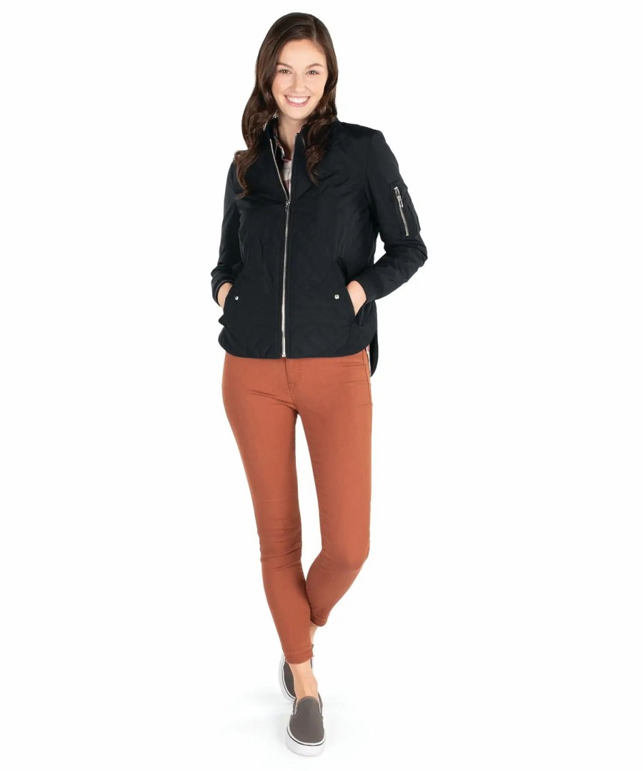 Jackets & Vests * Charles River Women'S Quilted Boston Flight Jacket