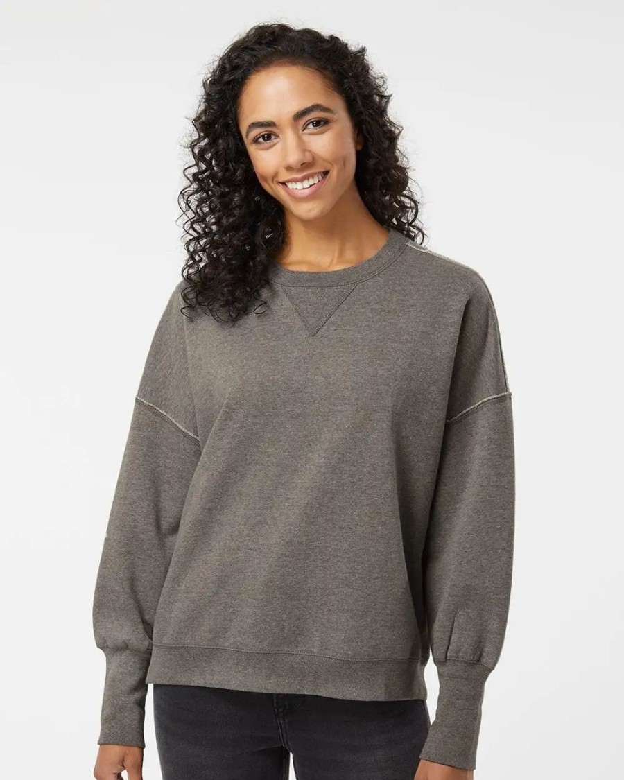 Sweatshirts & Fleece * Mv Sport Women'S Sueded Fleece Crewneck Sweatshirt