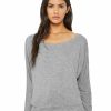 Shirts & Tops * Bella + Canvas Women'S Flowy Off Shoulder Long Sleeve Tee