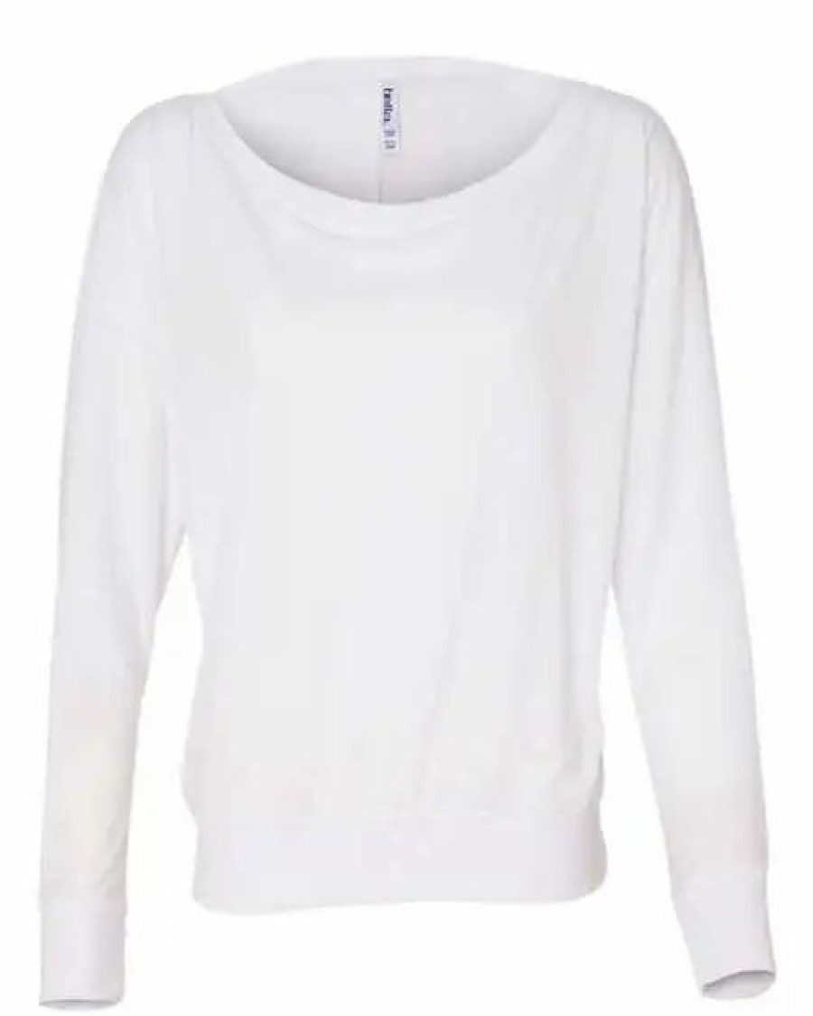 Shirts & Tops * Bella + Canvas Women'S Flowy Off Shoulder Long Sleeve Tee