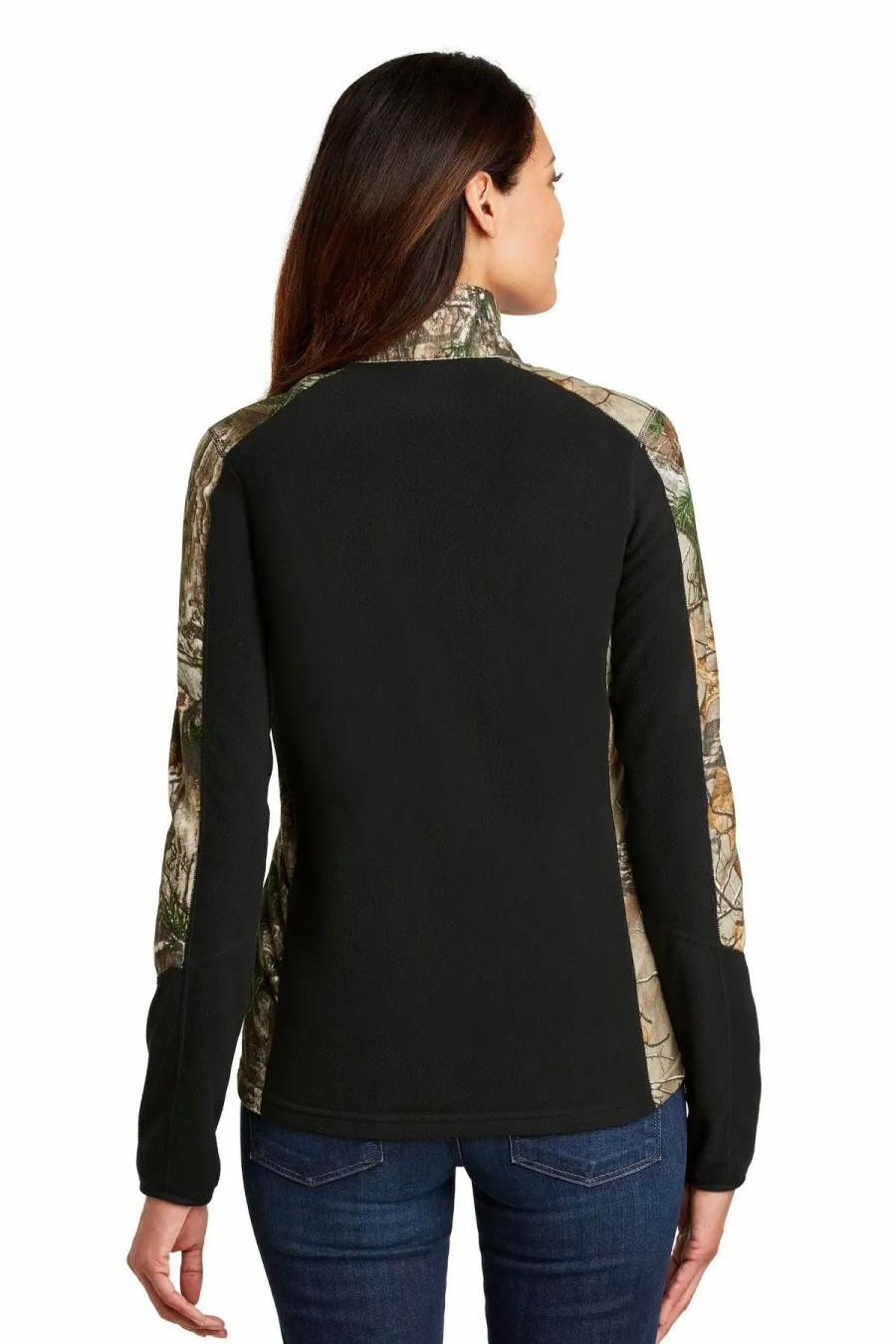 Jackets & Vests * Port Authority Ladies Camouflage Microfleece Full-Zip Jacket. L230C Black/ Realtree Xtra