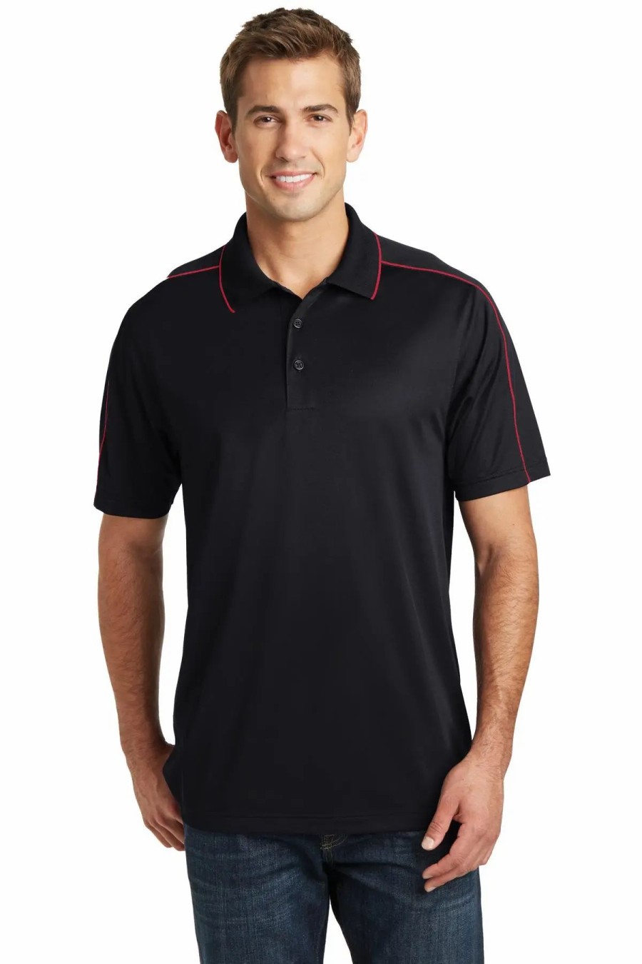 Shirts & Tops * Sport-Tek Men'S Micropique Sport-Wick Piped Polo St653