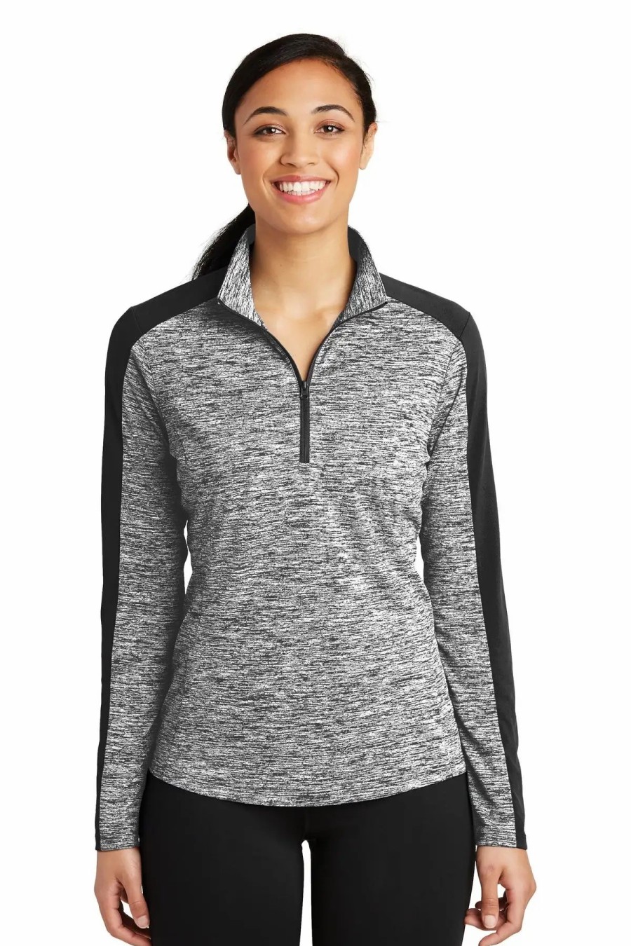 Sweatshirts & Fleece * Sport-Tek Women'S Posicharge Electric Heather Colorblock 1/4-Zip Pullover Lst397