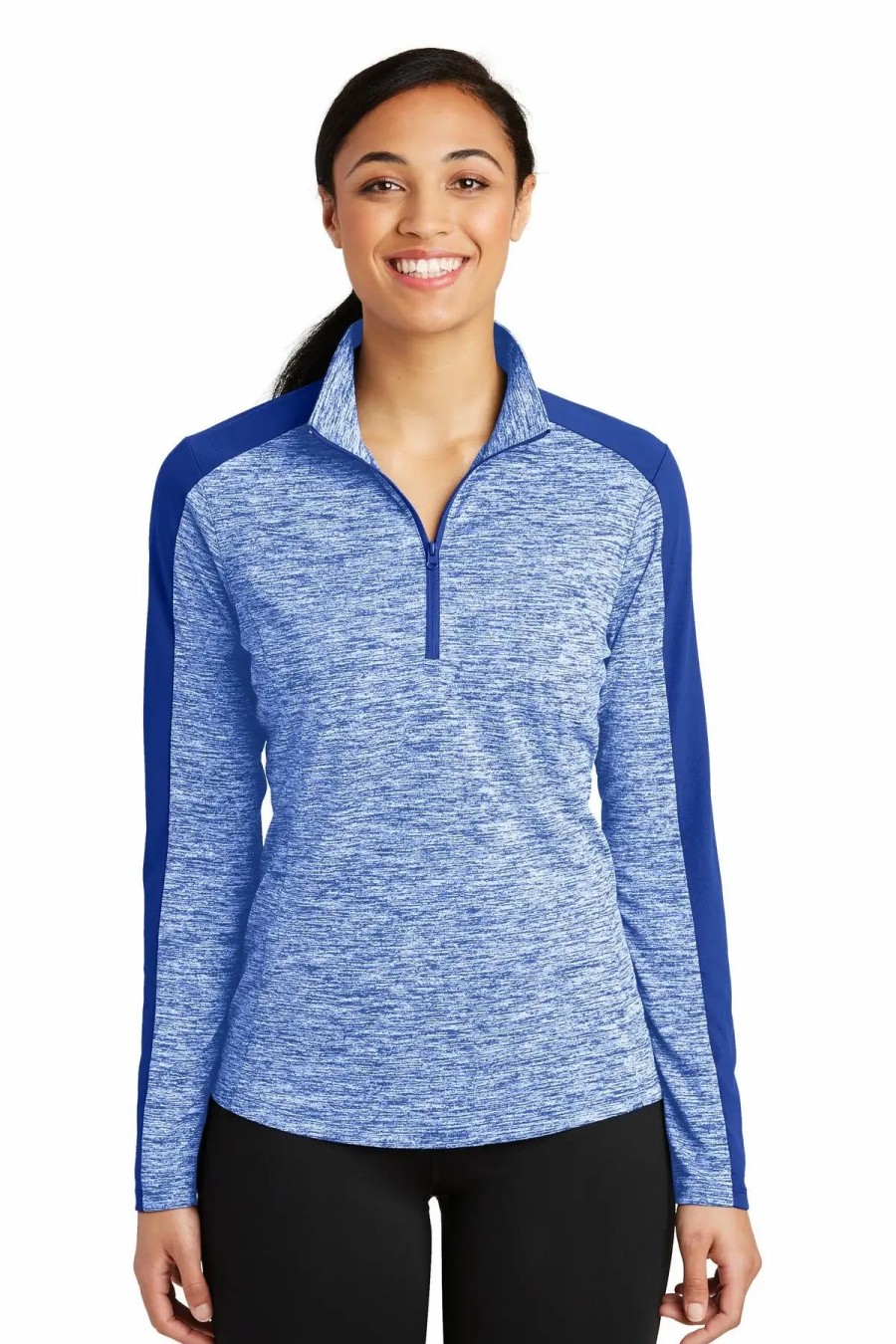 Sweatshirts & Fleece * Sport-Tek Women'S Posicharge Electric Heather Colorblock 1/4-Zip Pullover Lst397