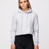 Sweatshirts & Fleece * Tultex Women'S Cropped Fleece Hooded Sweatshirt Heather Grey