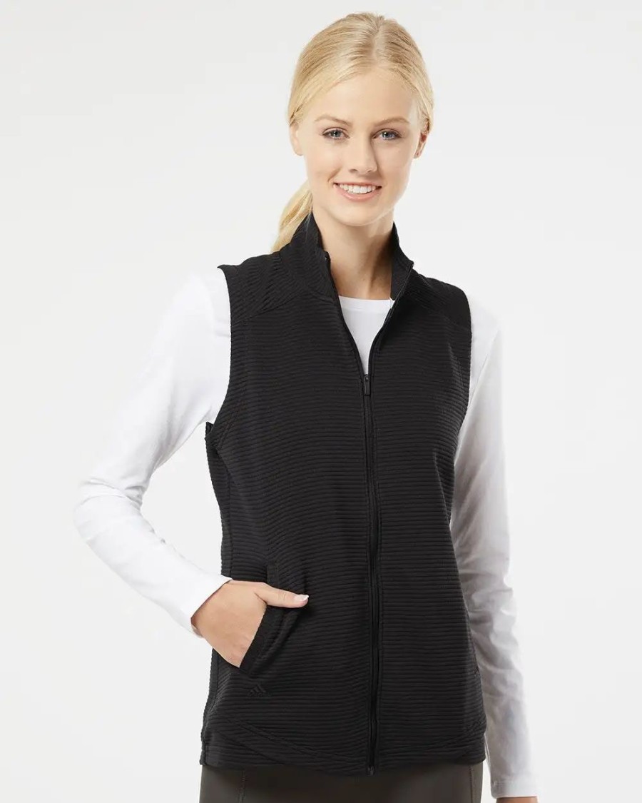 Jackets & Vests * Adidas Women'S Textured Full-Zip Vest