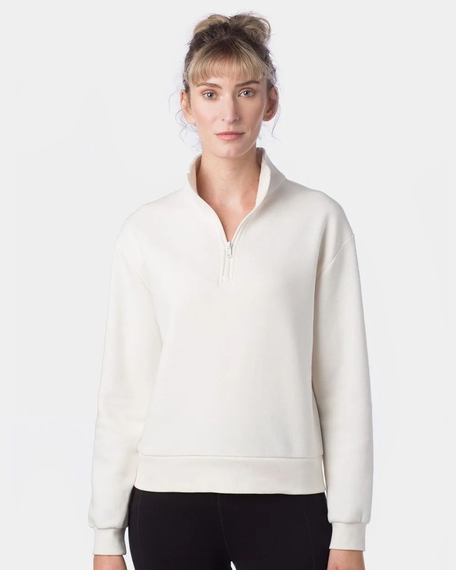 Sweatshirts & Fleece * Alternative Women'S Eco-Cozy Fleece Mock Neck Quarter-Zip Sweatshirt