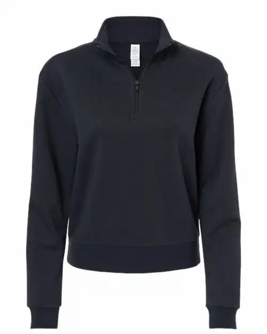 Sweatshirts & Fleece * Alternative Women'S Eco-Cozy Fleece Mock Neck Quarter-Zip Sweatshirt