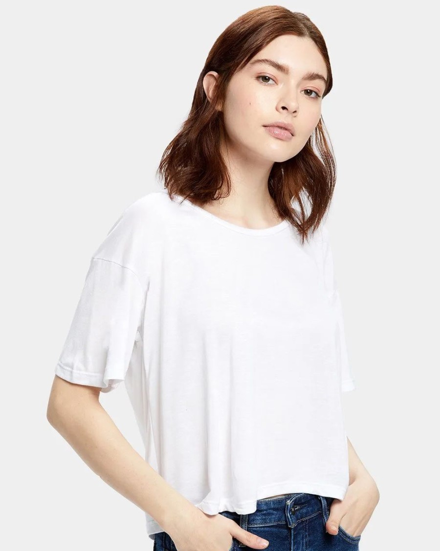 Shirts & Tops * Us Blanks Women'S Boxy Open Neck Tee