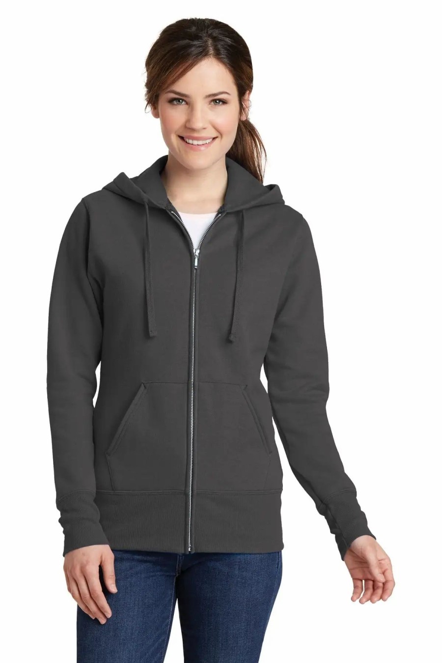 Sweatshirts & Fleece * Port & Company Women'S Core Fleece Full-Zip Hooded Sweatshirt