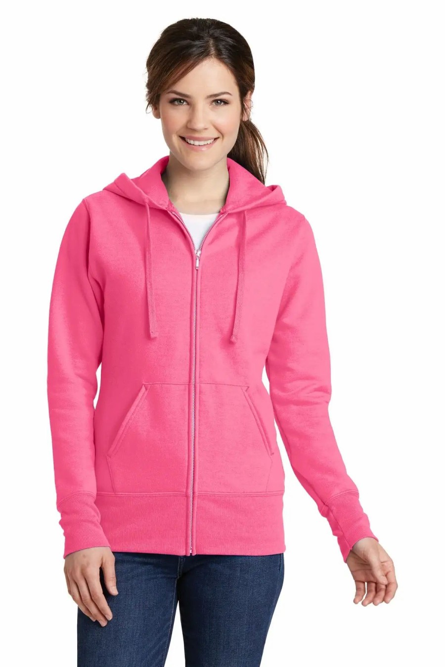 Sweatshirts & Fleece * Port & Company Women'S Core Fleece Full-Zip Hooded Sweatshirt