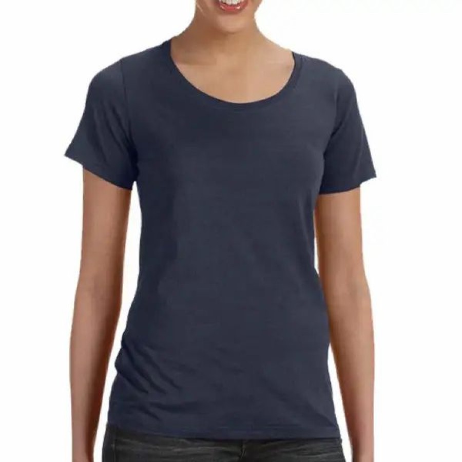 Shirts & Tops * Anvil Women'S Featherweight Scoopneck T-Shirt