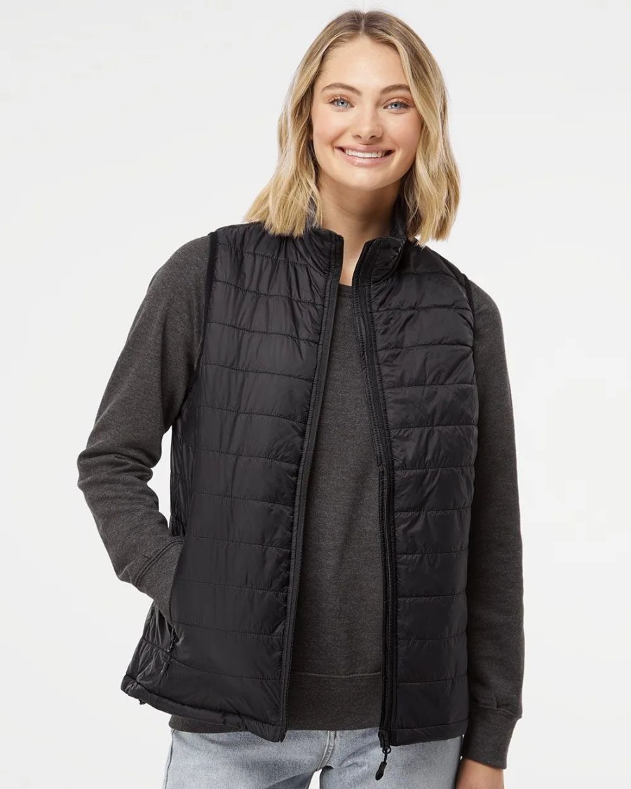 Jackets & Vests * Independent Trading Co. Women'S Puffer Vest Black