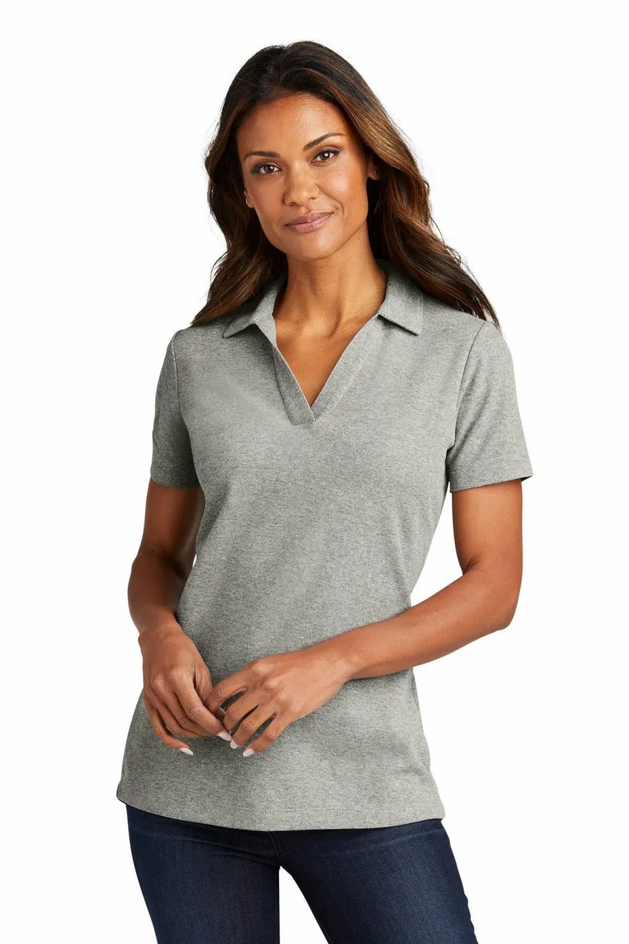 Shirts & Tops * Port Authority Women'S C-Free Cotton Blend Pique Polo Lk867