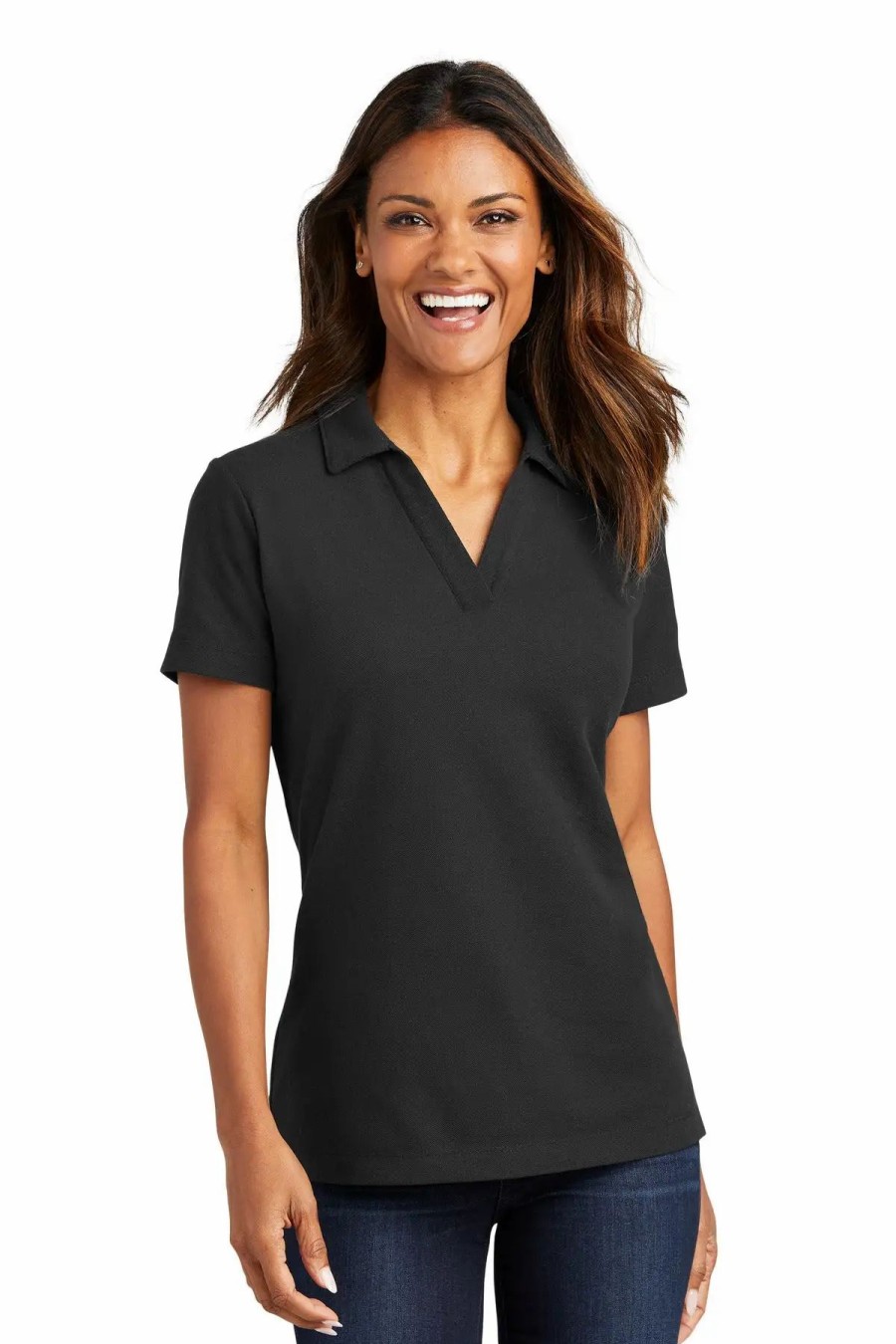 Shirts & Tops * Port Authority Women'S C-Free Cotton Blend Pique Polo Lk867