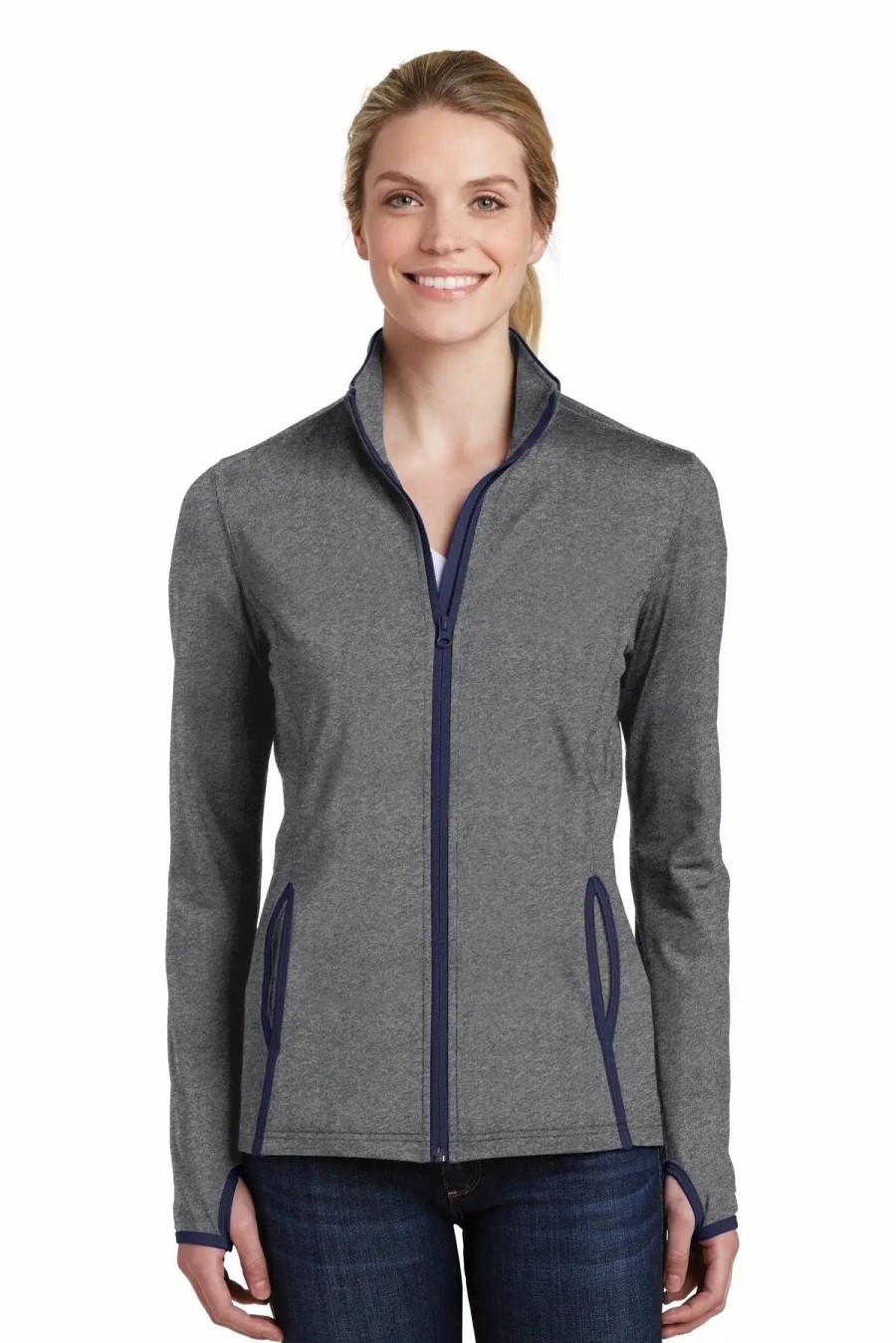 Jackets & Vests * Sport-Tek Women'S Sport-Wick Stretch Contrast Full-Zip Jacket