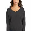 Sweatshirts & Fleece * Port & Company Ladies Beach Wash Garment-Dyed V-Neck Sweatshirt