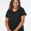 Shirts & Tops * Lat Curvy Collection Women'S Fine Jersey V-Neck Tee