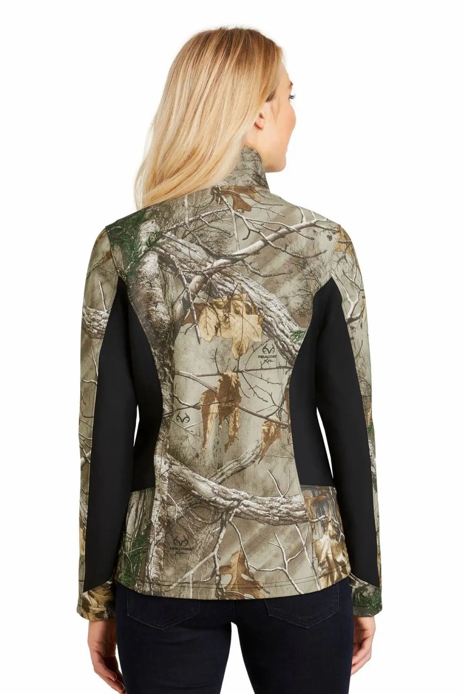 Jackets & Vests * Port Authority Ladies Camouflage Colorblock Soft Shell. L318C Realtree Xtra/ Black