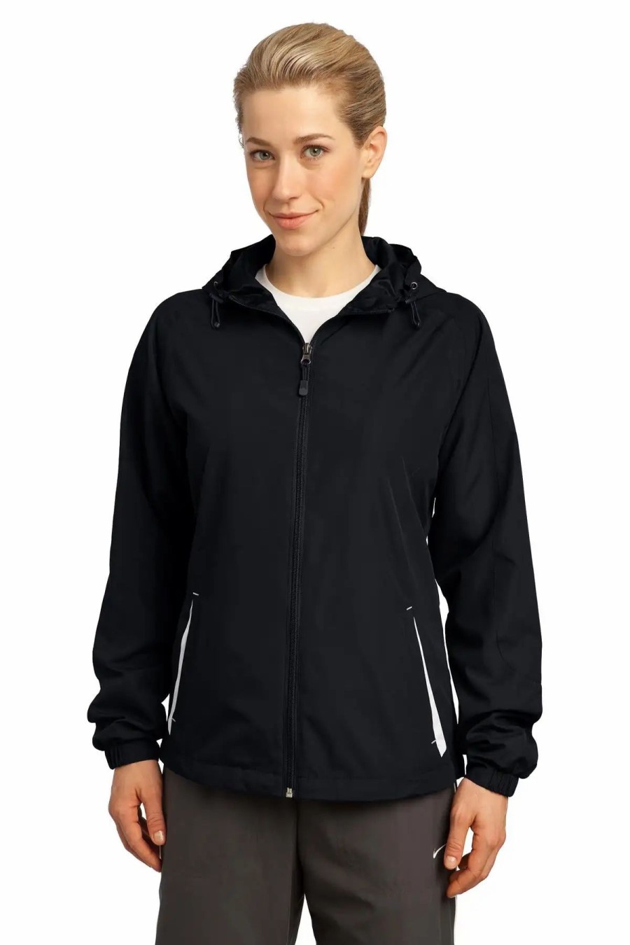 Jackets & Vests * Sport-Tek Women'S Colorblock Hooded Raglan Jacket