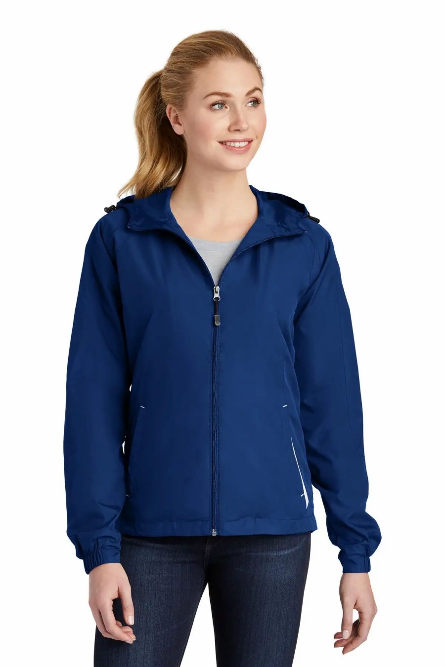 Jackets & Vests * Sport-Tek Women'S Colorblock Hooded Raglan Jacket