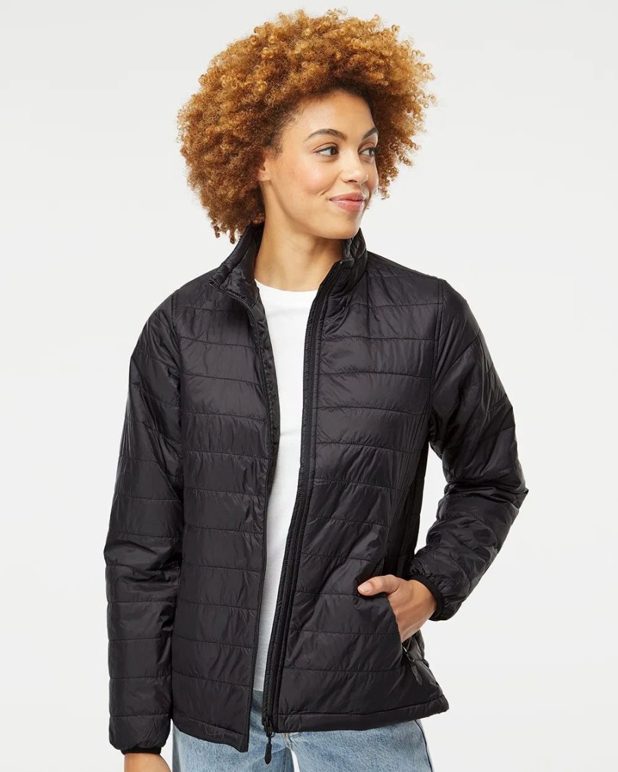 Jackets & Vests * Independent Trading Co. Women'S Puffer Jacket Black