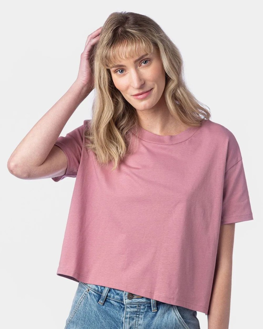 Shirts & Tops * Alternative Women'S Cotton Jersey Go-To Headliner Crop Tee