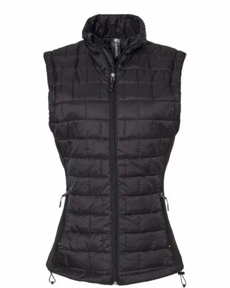 Jackets & Vests * Burnside Women'S Elemental Puffer Vest Black