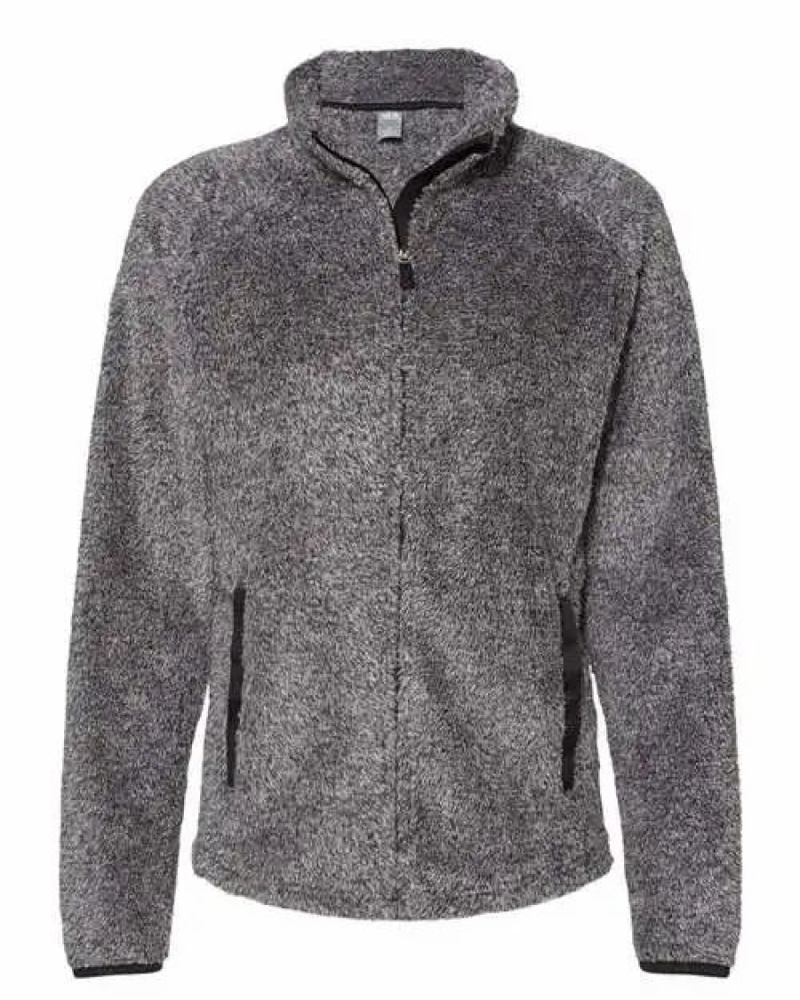 Jackets & Vests * J. America Women'S Boundary Shag Frosty Sherpa Full-Zip