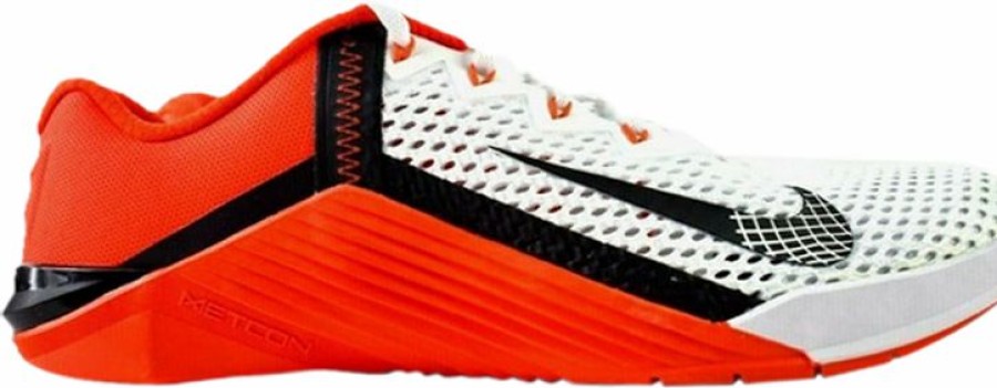 Footwear * Nike Men'S Metcon 6 Training Shoes White/Black-Team Orange-Black