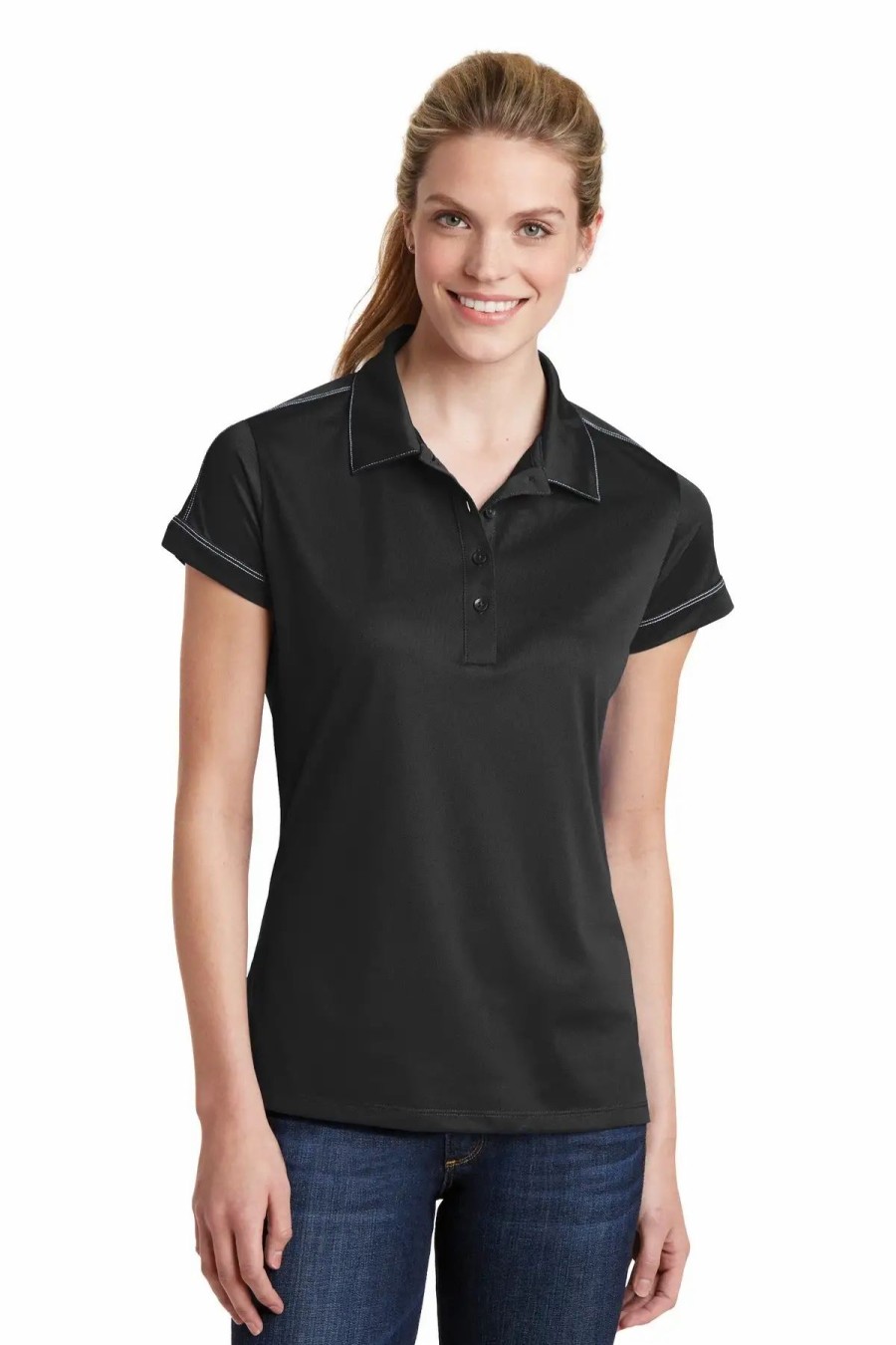 Shirts & Tops * Sport-Tek Women'S Contrast Stitch Micropique Sport-Wick Polo Lst659