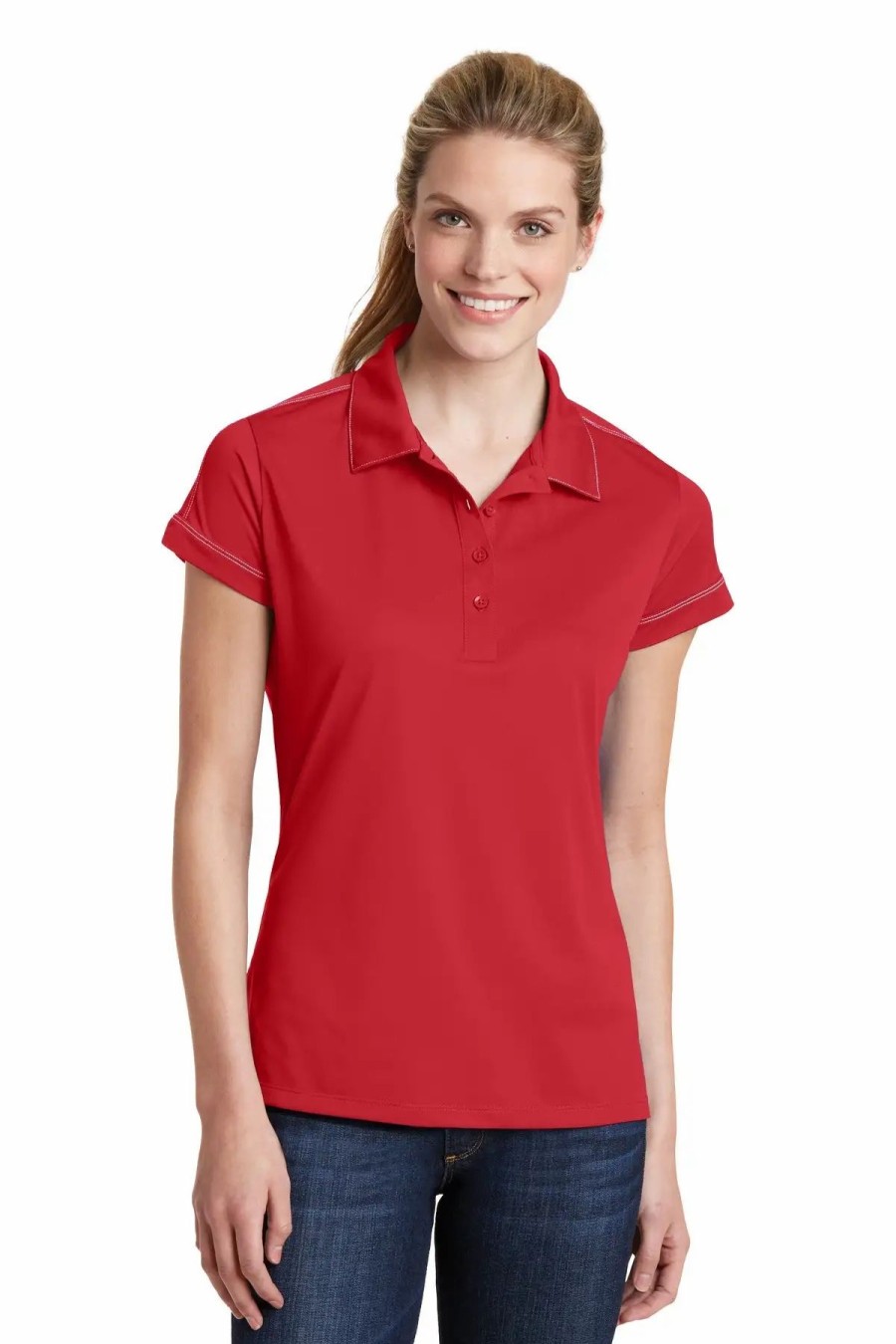 Shirts & Tops * Sport-Tek Women'S Contrast Stitch Micropique Sport-Wick Polo Lst659